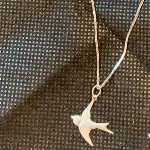 Sterling silver sparrow necklace